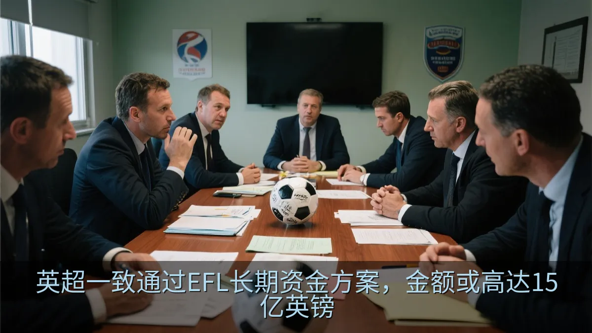 足球管理人员围绕会议桌讨论资金方案